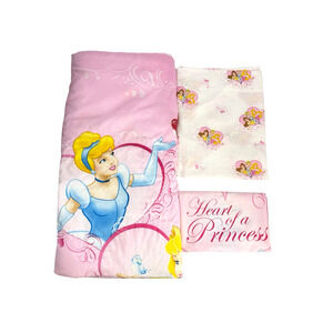 Disney Heart Of A Princess Reversible 3pc Toddler Comforter Flat Sheet Pillowcas